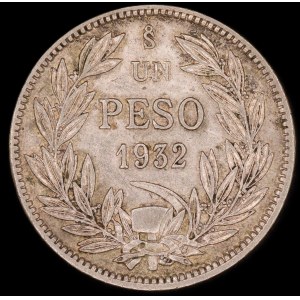 Chile. 1 Peso 1932 So Santiago