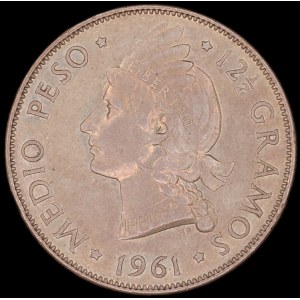 Dominikana. 1/2 Peso 1961