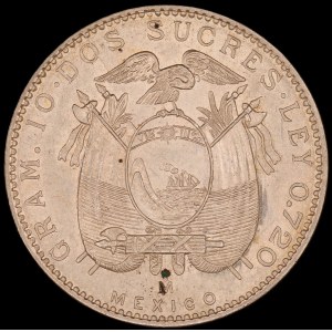 Ecuador. 2 Sucres 1944 Mo Mexico City