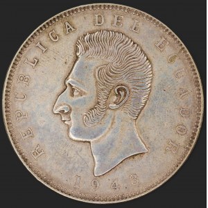 Ecuador. 5 Sucres 1943 Mo Mexico City