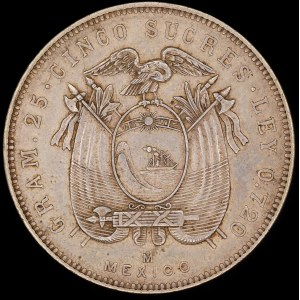 Ecuador. 5 Sucres 1943 Mo Mexico City