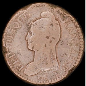 Francja. 1 Decime L'An 8 1800 BB Strasbourg
