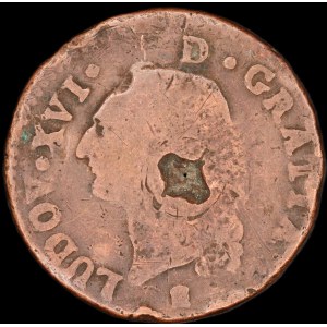 France. 1 Sol 1788 K Bordeaux
