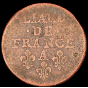 France. 1 Liard de France A Paris 1655