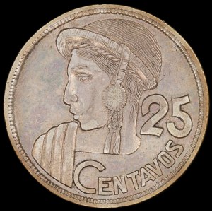 Guatemala. 25 Centavos 1958