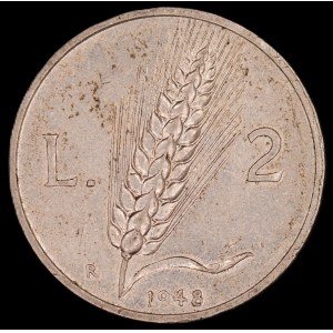 Italy. 2 Lire 1948 R Rome