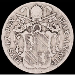 Italy. Papal States 5 Baiocchi 1858 R