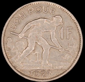 Luxembourg. 1 Franc 1928