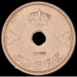 Norway. 50 Ore 1945