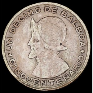 Panama. 1/10 Balboa 1 Decimo 1953