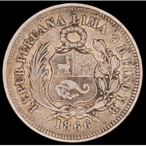 Peru. 1/5 Sol 1866