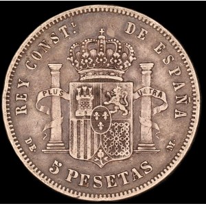 Spain. 5 Pesetas 1878 DE M