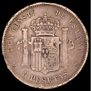 Spain. 5 Pesetas 1885 MS M