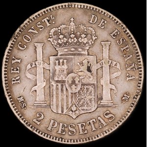 Spain. 2 Pesetas 1882
