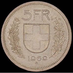 Switzerland. 5 Francs 1969 B