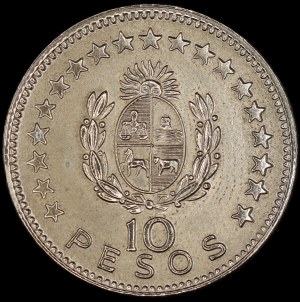 Uruguay. 10 pesos 1965
