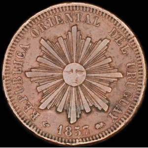 Uruguay. 40 Centesimos 1857