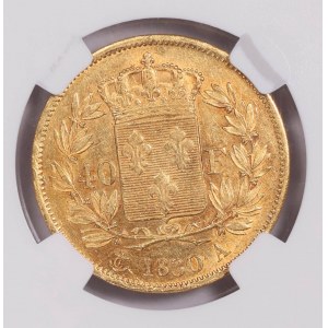 France. 40 Francs 1830 A Paris Charles X Gold