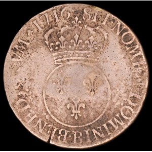 France. 1 Ecu 1716 Louis XV Rouen