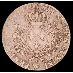 France. 1/2 Ecu 1779 W Lille Louis XVI