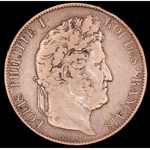 France. 5 Francs 1845 W Lille