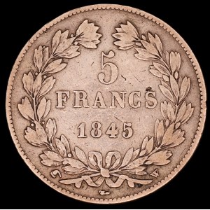 France. 5 Francs 1845 W Lille