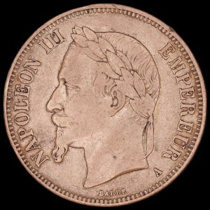 France. 5 Francs 1869 A Paris