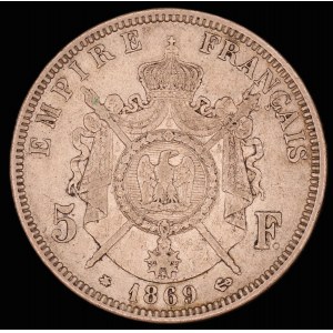 France. 5 Francs 1869 A Paris