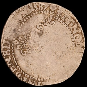 France. 1/2 Franc 1587 Henri III Double Strike
