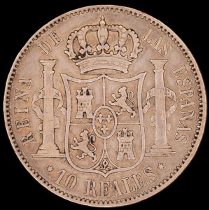 Spain. 10 Reales 1863