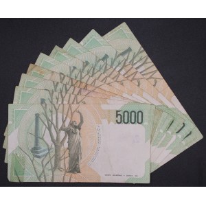 Italy. 5000 Lire 1985 Lot of 9 Pieces