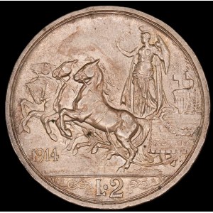Italy. 2 Lire 1914 R Rome
