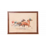 Eugene PÉCHAUBES (1890-1967), Courses de trot (Wyścigi kłusaków), 1954