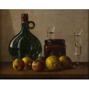 Maciej Cichocki (ur. 1951, Brwinów), Martwa natura z zieloną butelką, 1980