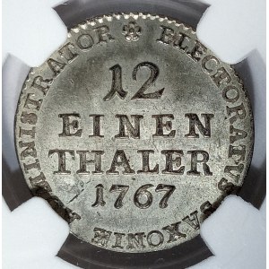 Saksonia, Ksawery jako administrator, 1/12 talara 1767 EDC, Drezno - rzadkie