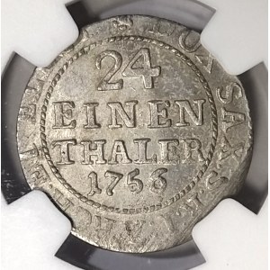 Pologne, Auguste III Sas, 1/24 thaler 1756 FWôF, Dresde