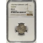 Pologne, Auguste III Sas, 1/24 thaler 1756 FWôF, Dresde