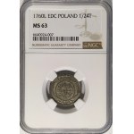 Polska, August III Sas, 1/24 talara 1760 L / LDC, Lipsk