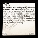 Trwir, Arcybiskupstwo, Klemens Wacław, talar 1769, Koblencja