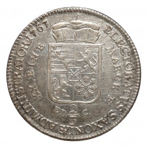 Saksonia, Ksawery jako administrator, 2/3 talara (gulden) 1767 EDC, Drezno - bardzo rzadki