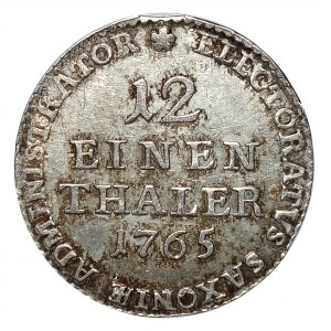 Saxony, Xavier as administrator, 1/12 thaler 1765 EDC, Dresden