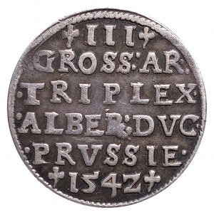 Knížecí Prusko, Albrecht Hohenzollern, trojak 1542, Königsberg