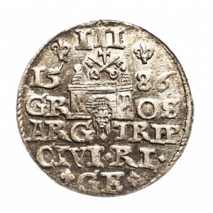 Polska, Stefan Batory, trojak 1586, Ryga - menniczy