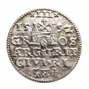 Polska, Zygmunt III Waza, trojak 1592, Ryga