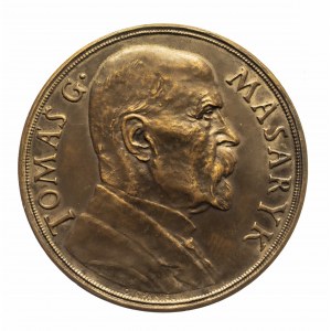 Czechy, Španiel Otakar, T. G. Masaryk, 85. urodziny 1935 Brąz 50 mm