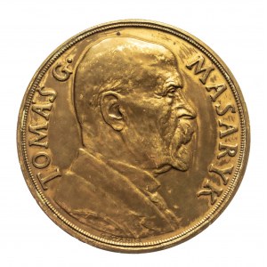Czechy, Španiel Otakar, T. G. Masaryk, 85. urodziny 1935 Brąz 60 mm