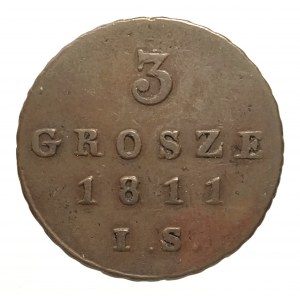 Księstwo Warszawskie, 3 grosze 1811 I.S., Warszawa