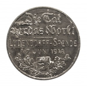 Niemcy, medal gen. Erich Ludendorff - zbiórka dla ofiar wojny, 1918, cynk