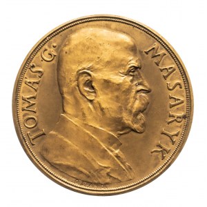 Czechy, Španiel Otakar, T. G. Masaryk, 85. urodziny 1935 Brąz 50 mm