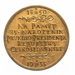 Czechy, Španiel Otakar, T. G. Masaryk, 85. urodziny 1935 Brąz 50 mm